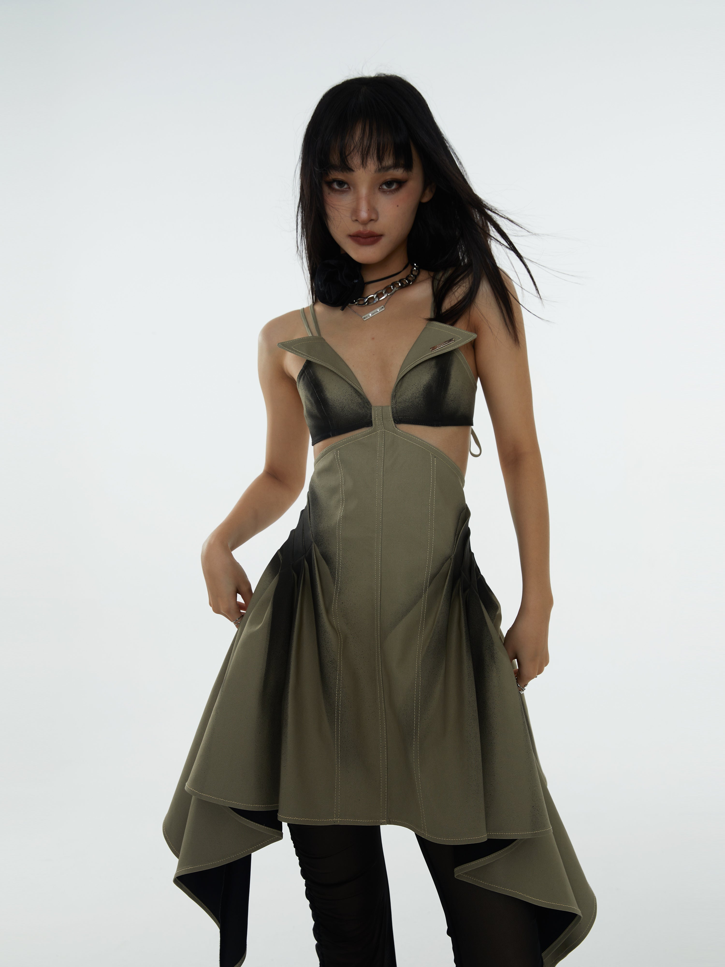 낙서 얇은 해체 드레스