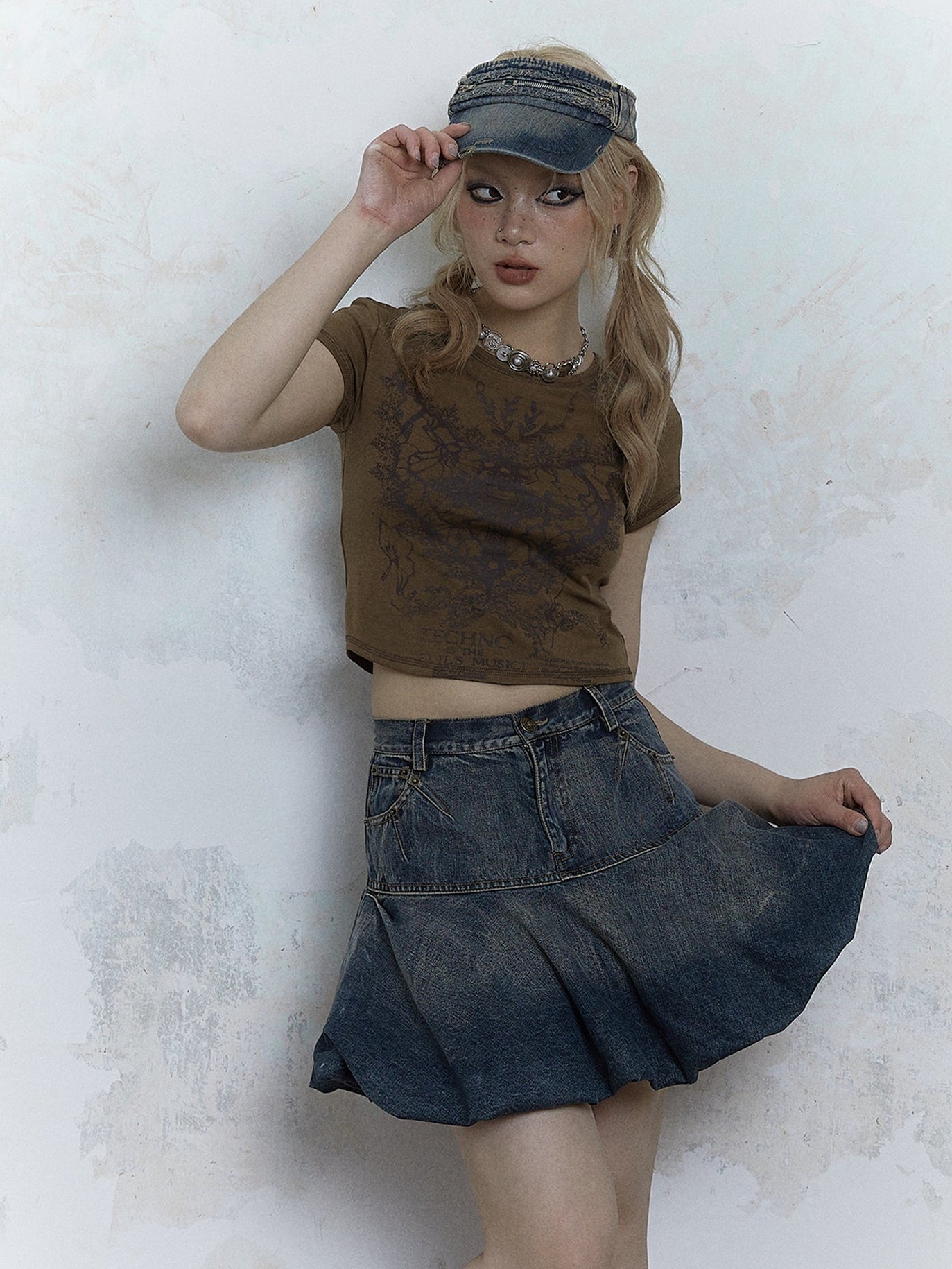 Slim Short Stretch Print T-shirt