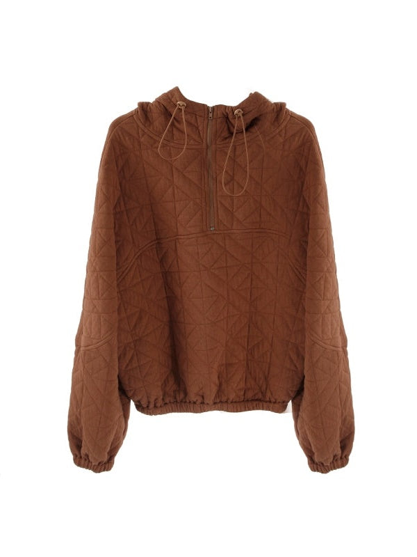 Gesteppte Textur Schweiß Hoodie Pullover & Rock