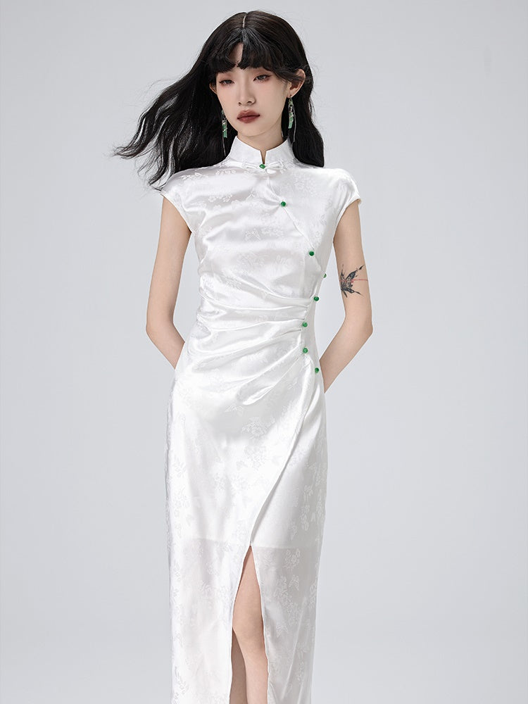 Sleeveless Improved Cheongsam Slit Design Long Dress