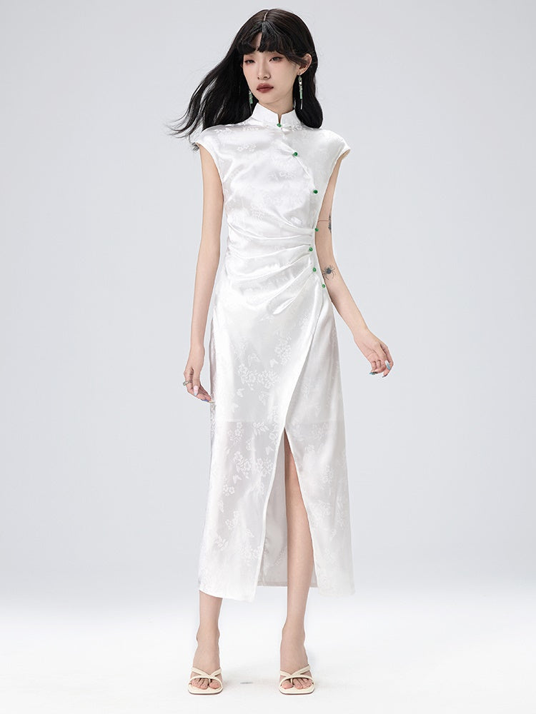 Sleeveless Improved Cheongsam Slit Design Long Dress
