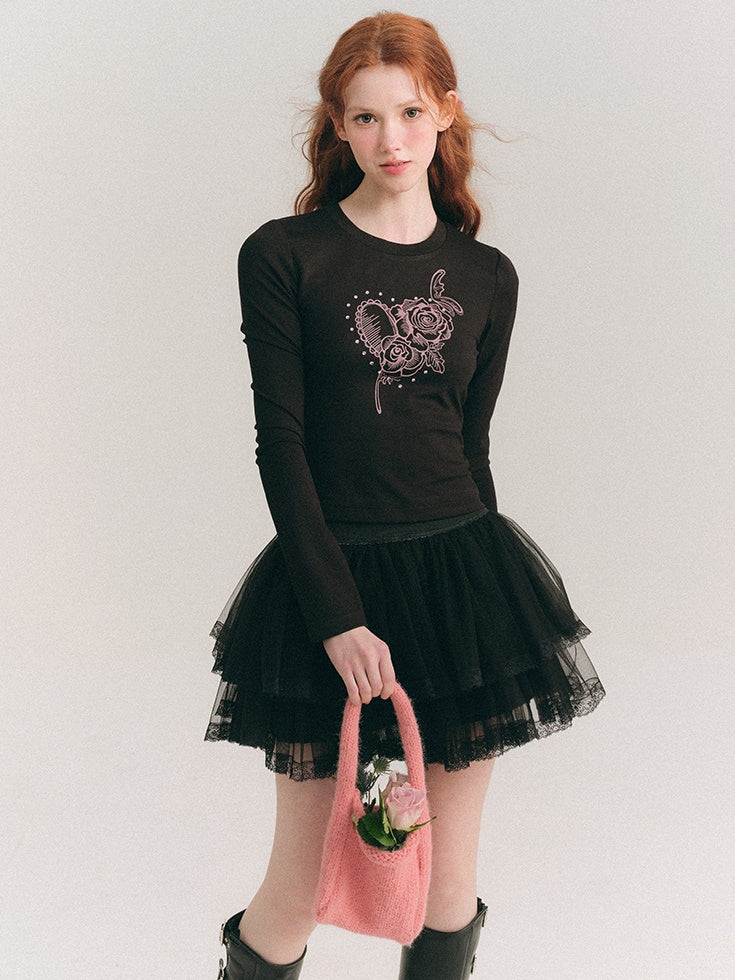 Rosen drucken Linestone Short & Long Sleeve T-Shirt