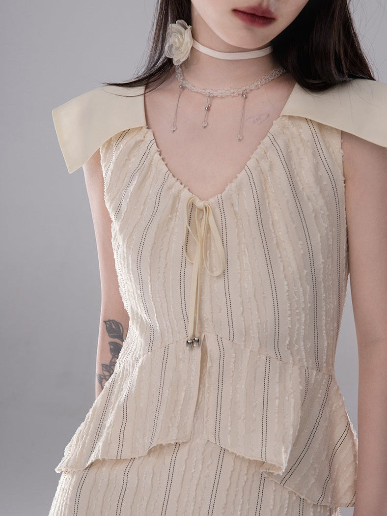 Robe de manches à col Navy