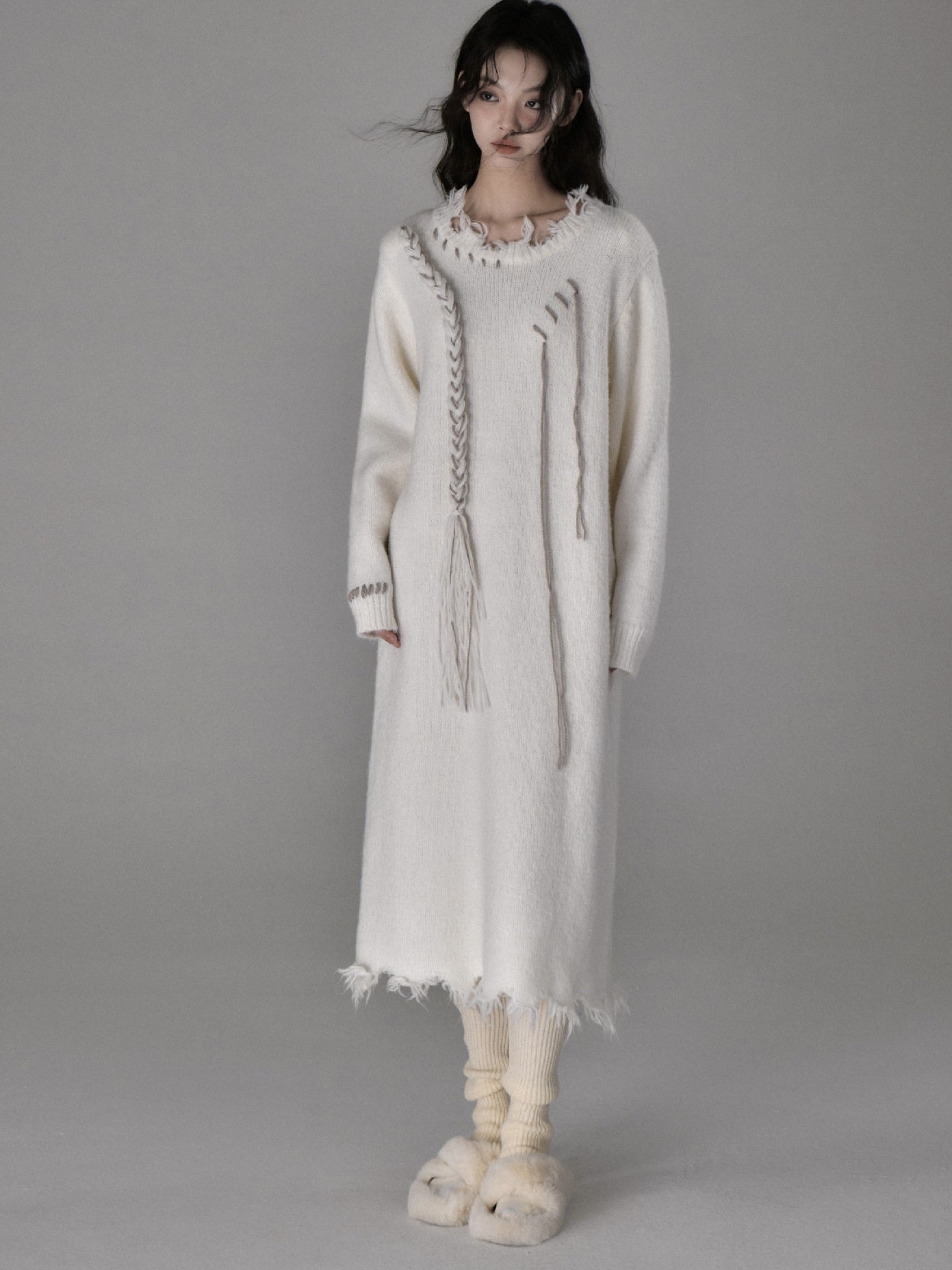 Twist Access Lose mittelgroßes Strickkleid