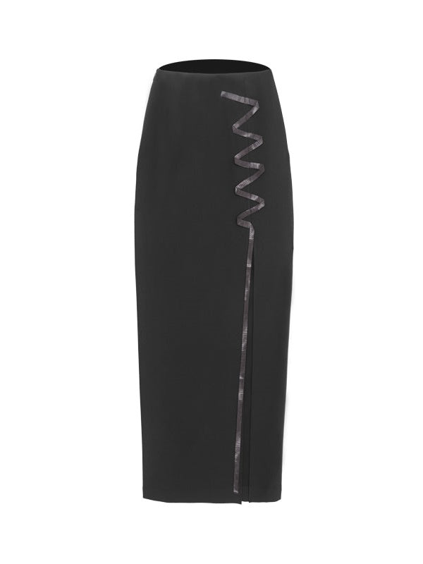 깊은 분할 i 라인 스커트