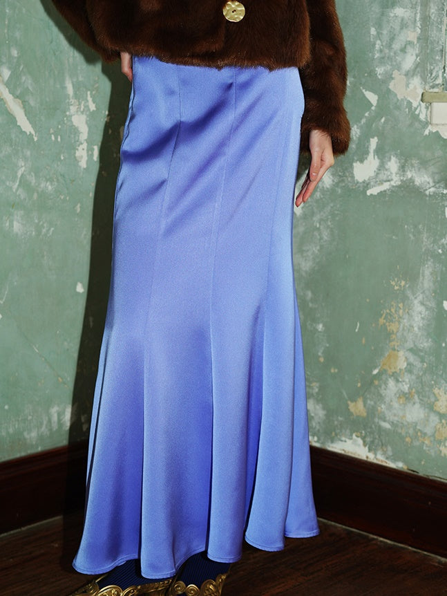 Satin Slim Long Mermaid Skirt