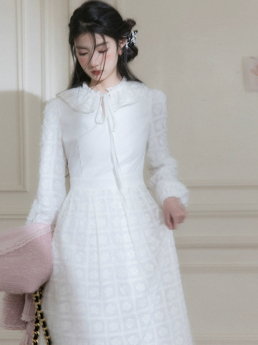 Plüsch gesticktes Kleid