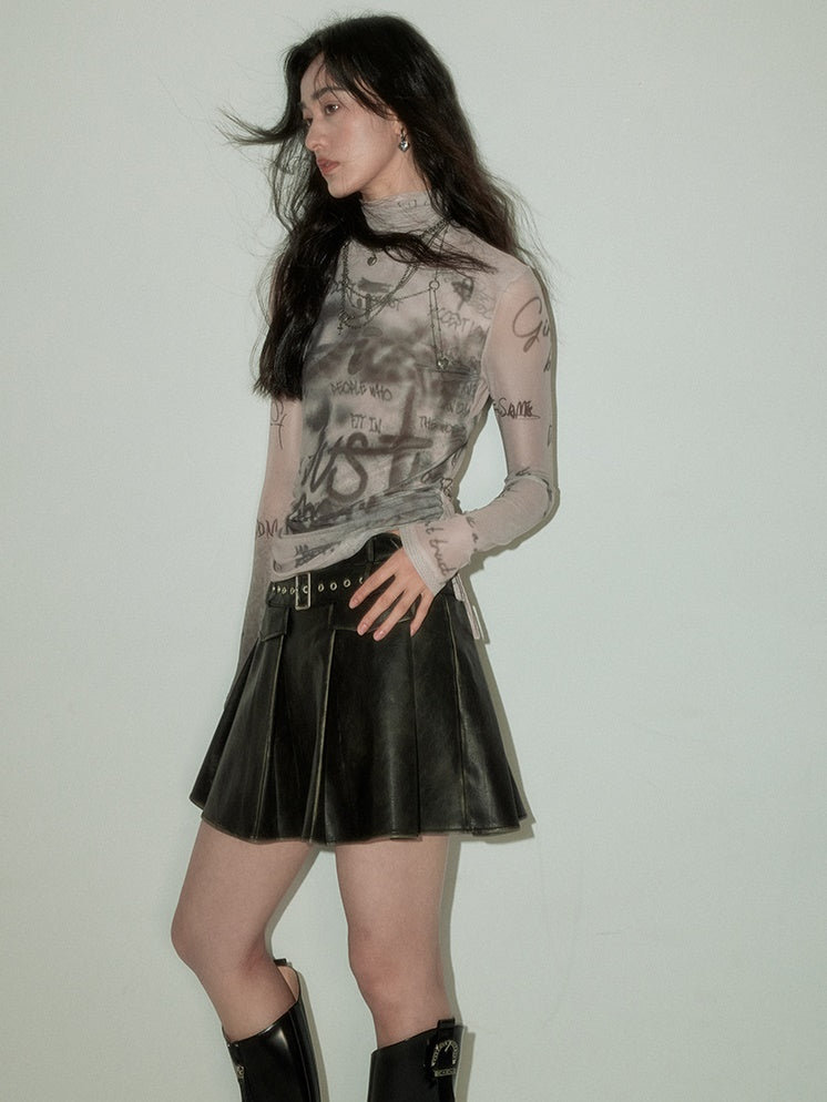 Lettre imprimée cutané vêtements haut de botting à collier