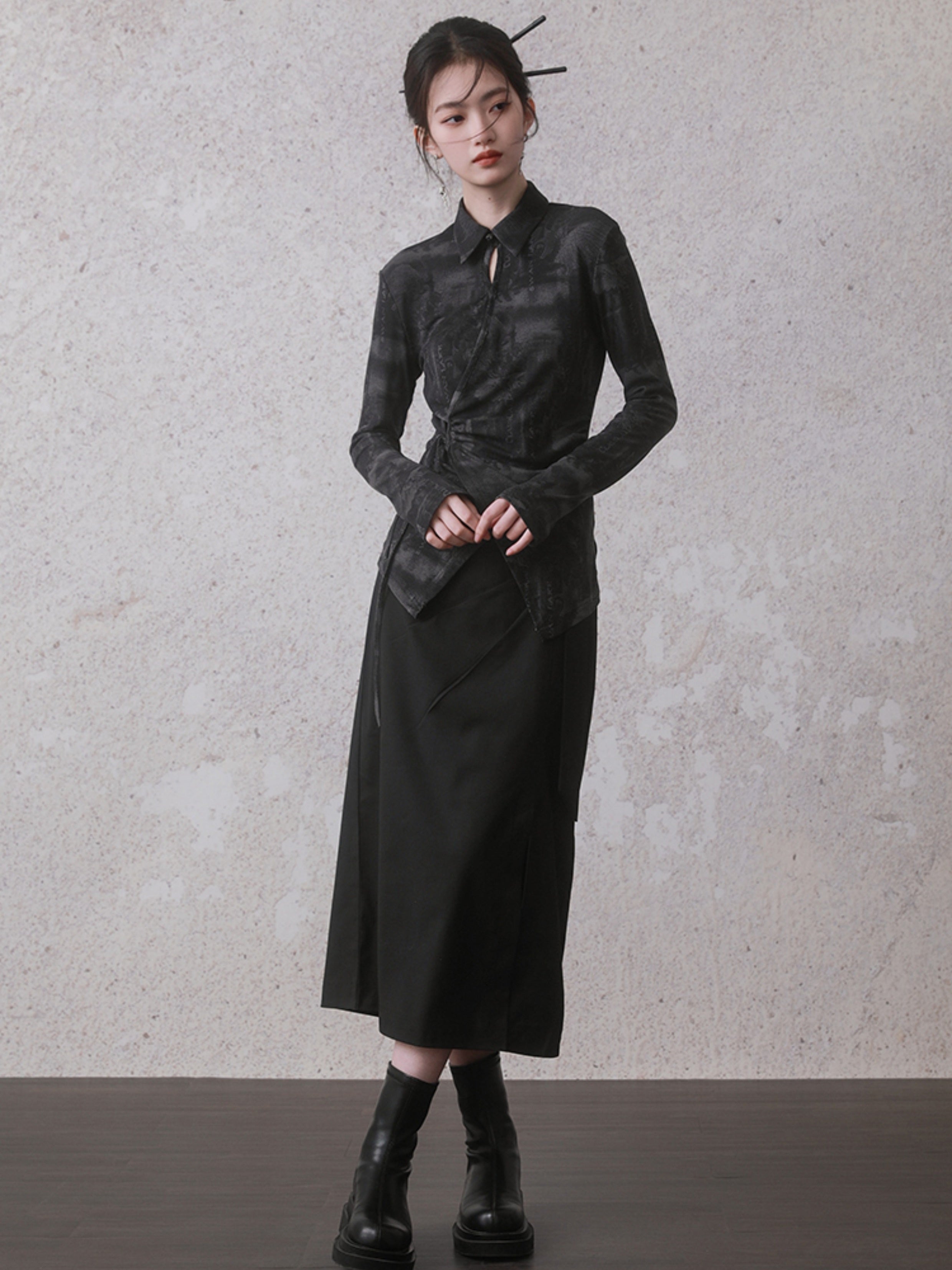 중국 스타일의 기울어 라팔 탑