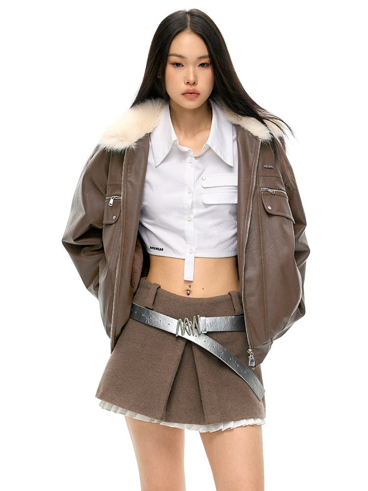 A- 라인 레이스 스티치 스커트