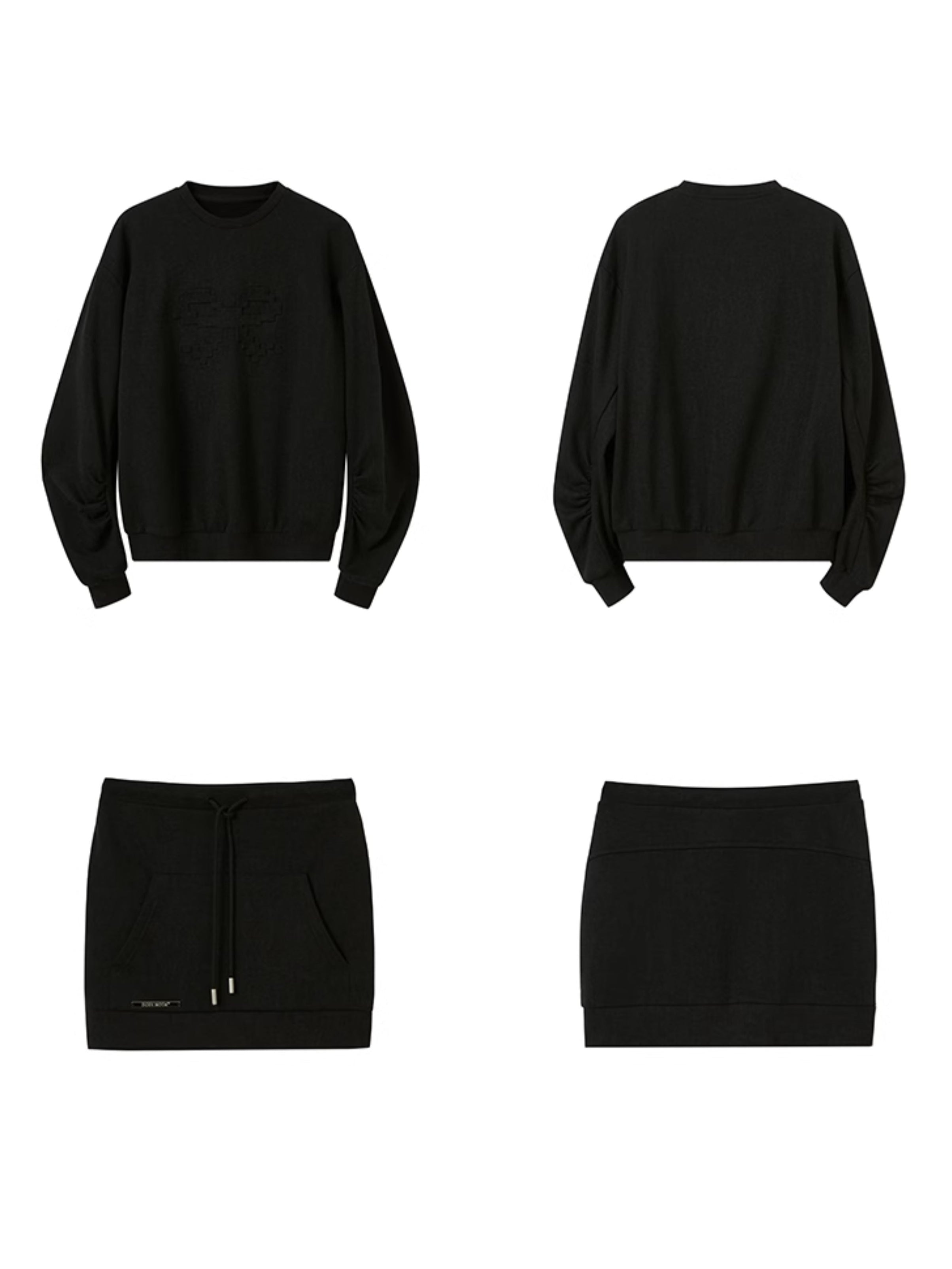 Mosaic Pixel Bow Sweat & Skirt