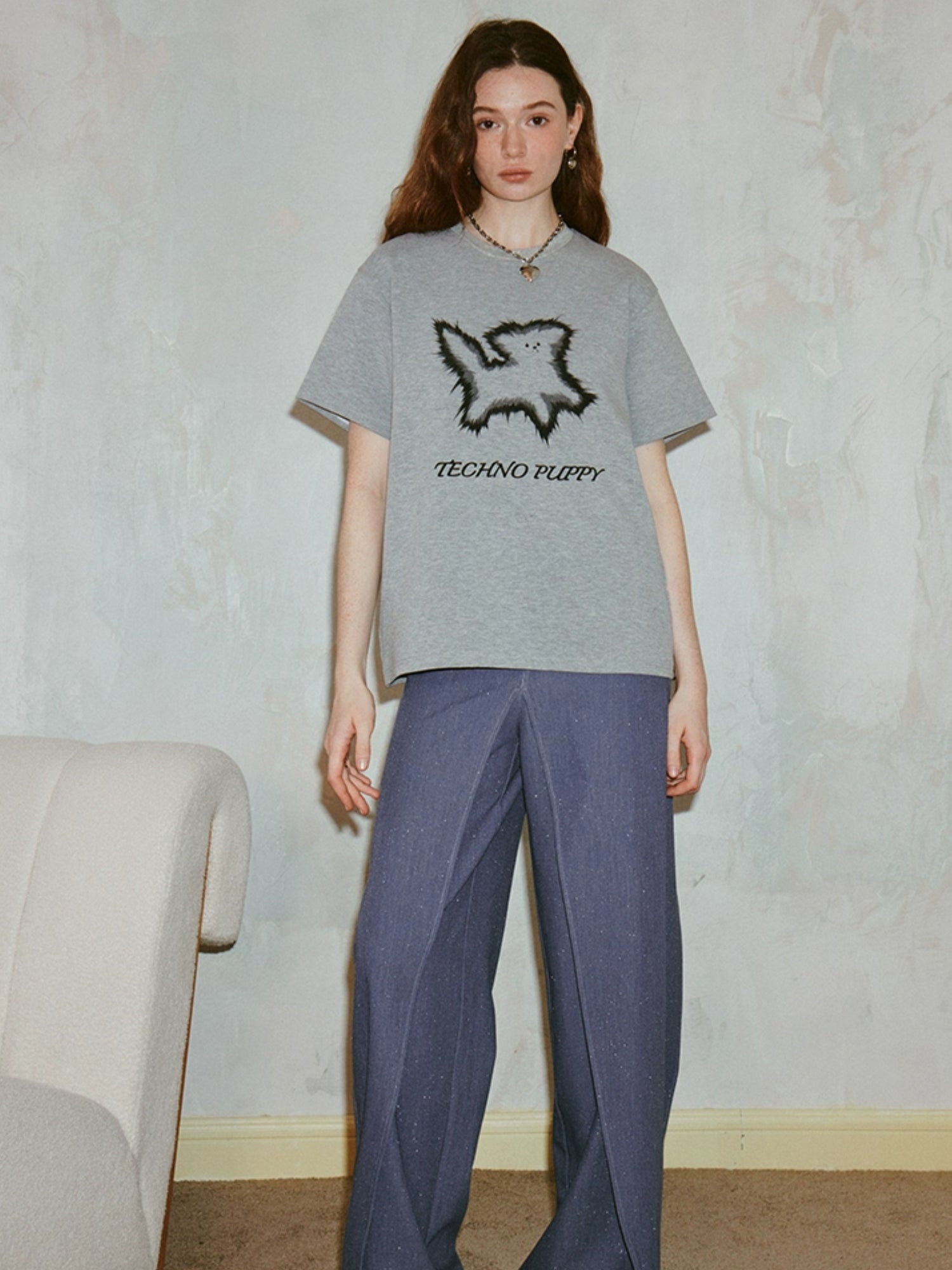 Electronic Explosive Puppy Print T-shirt