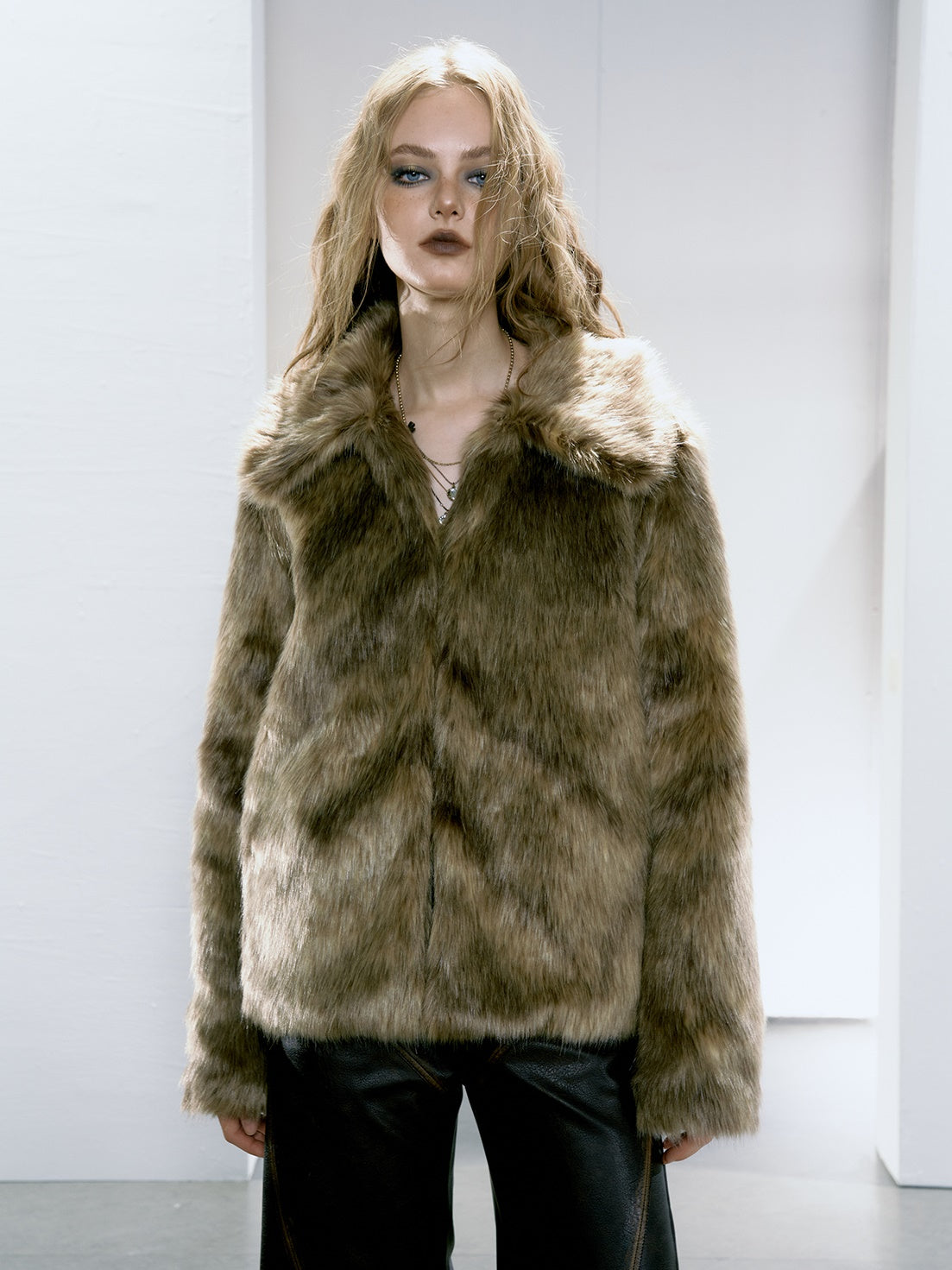 Glossy Eco-friendly Fur Short Coat