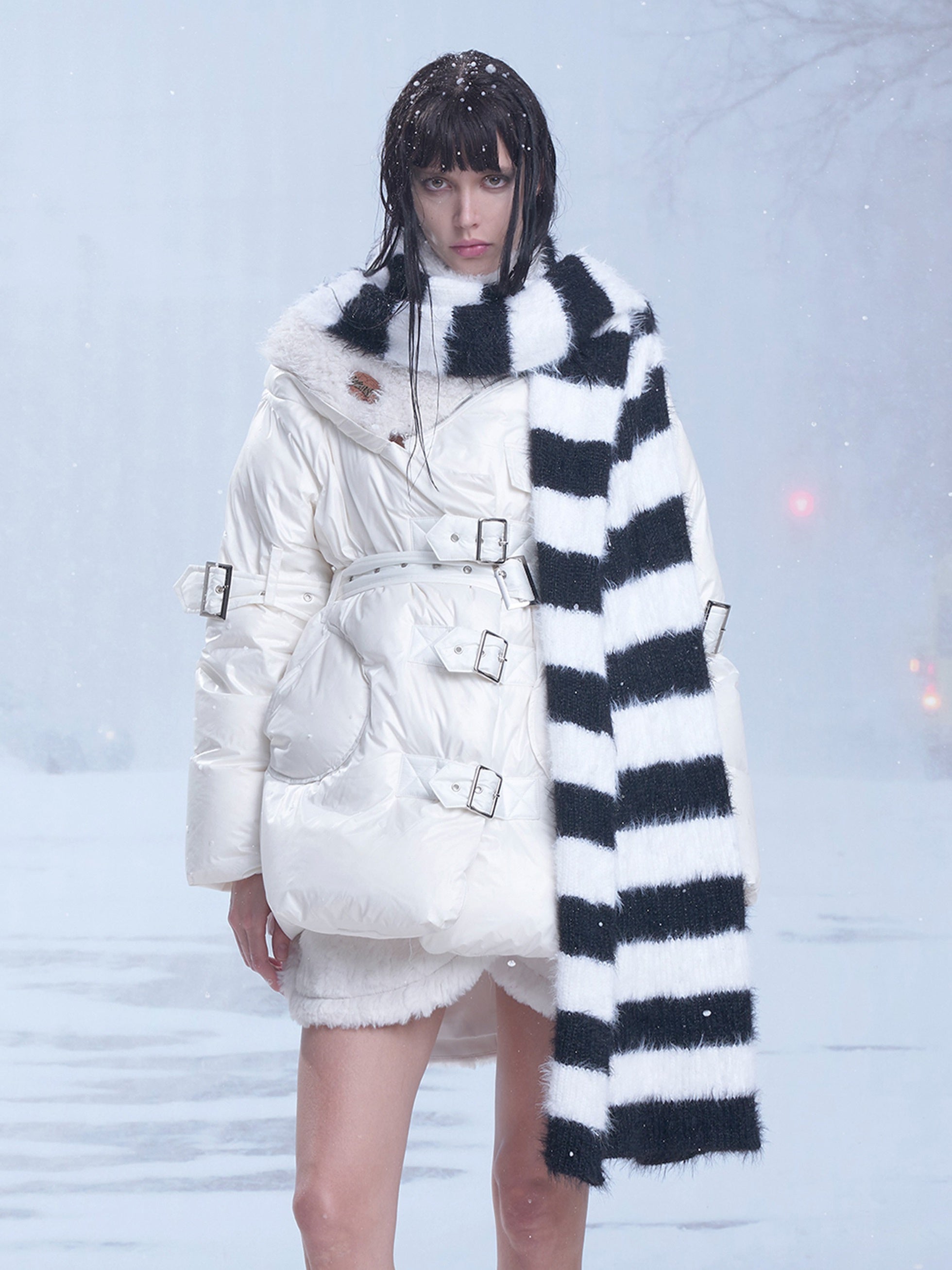 국경 니트 머플러