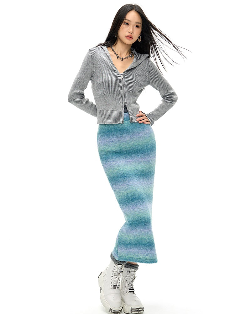 Slim -gestrickter Verlaufsrock