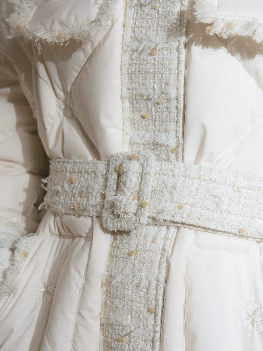 Tweedstich Long Down Jacke