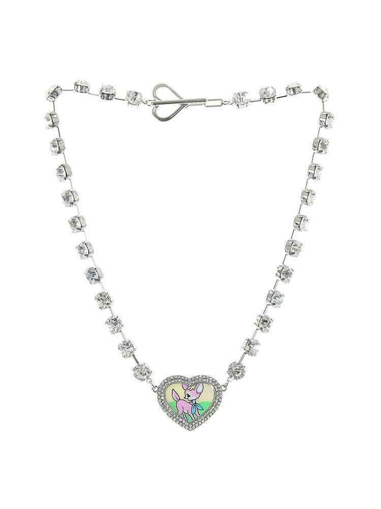 만화 사슴 귀여운 stdded 라인톤 귀걸이 및 피어스 & 목걸이