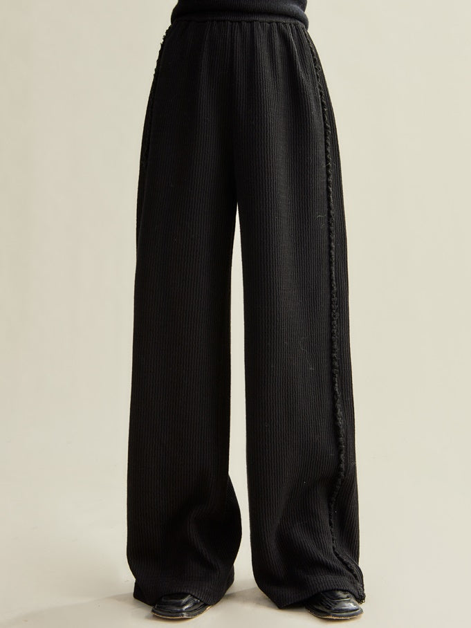 니트 레이스 해협 캐주얼 바지