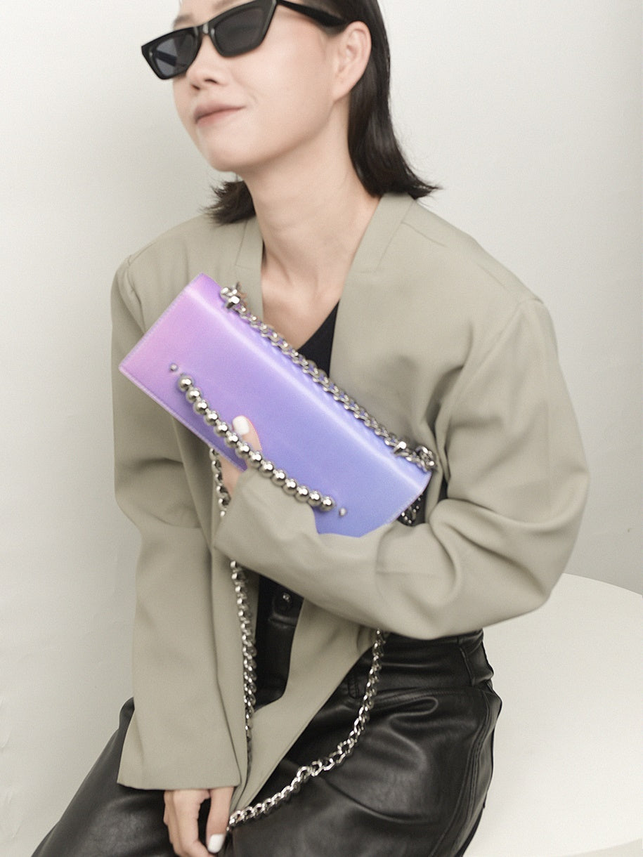 3D 그라디언트 소형 사각형 체인 백