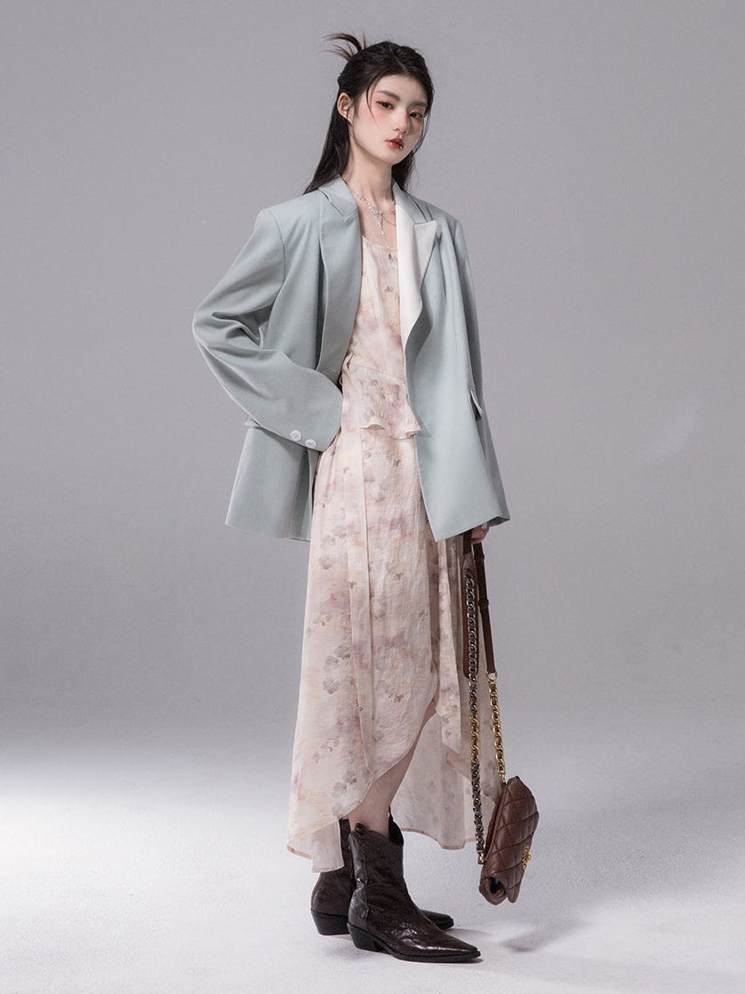Contrast Fritillaria Color Loose Jacket