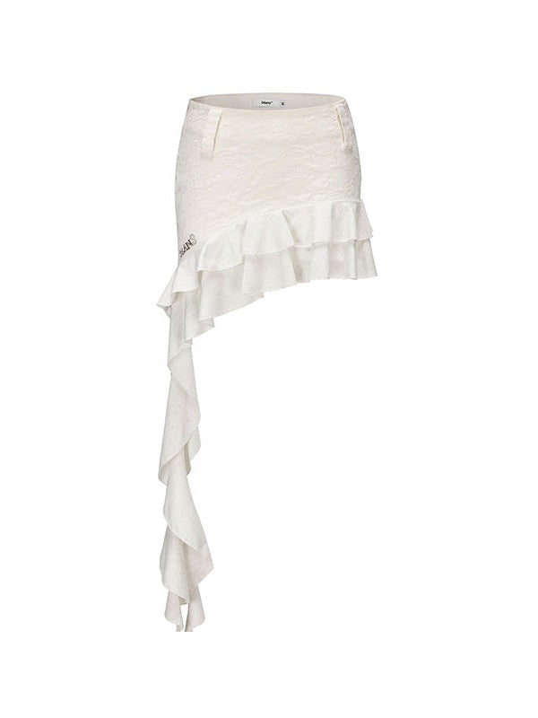 Florale französische Ärmelzip-up-Top & Rammstichrock