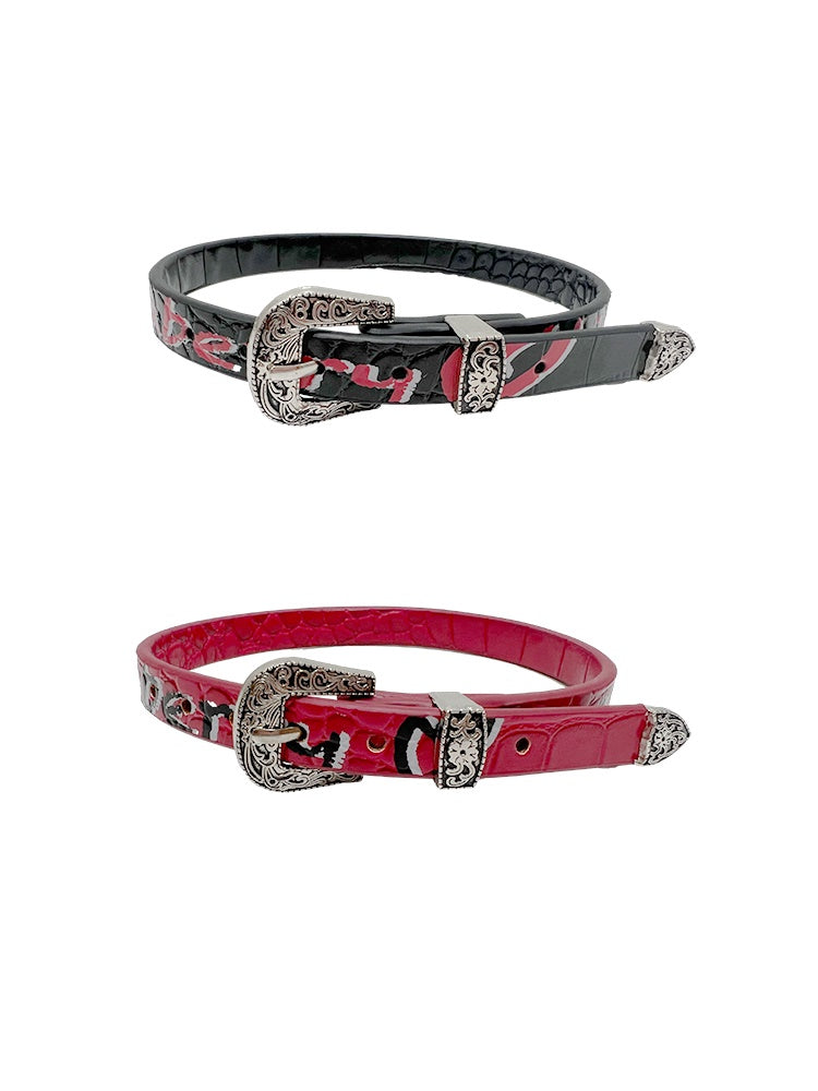 가죽 로고 펑크 초커