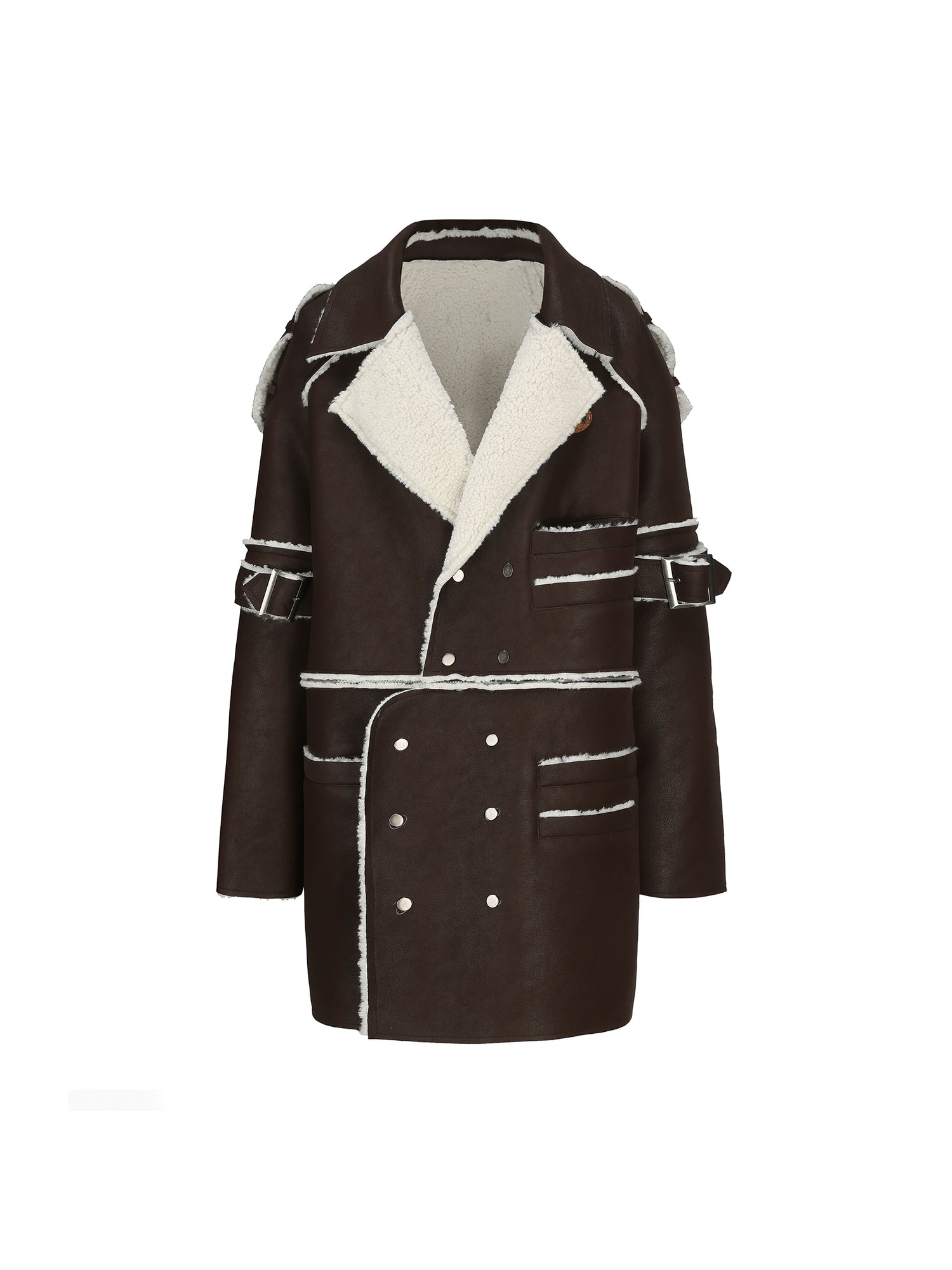 가짜 어린 양아 양모 두꺼운 탈착식 코트