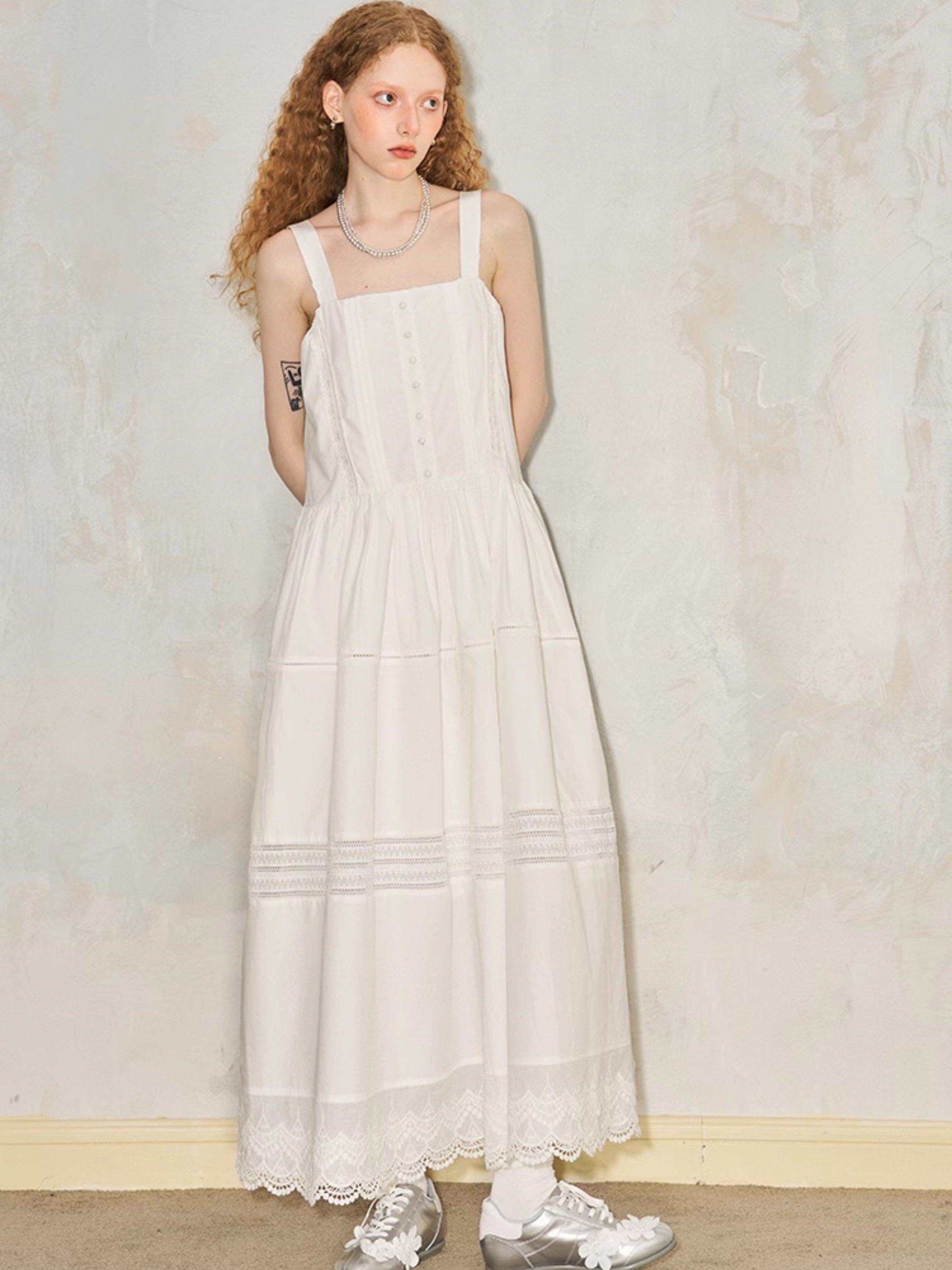 Lace Splicing Suspender One-piece