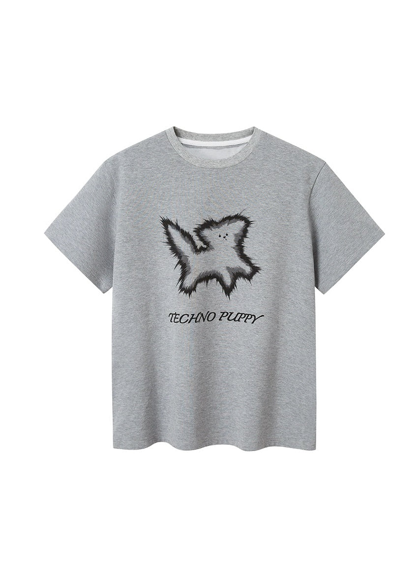 Electronic Explosive Puppy Print T-shirt