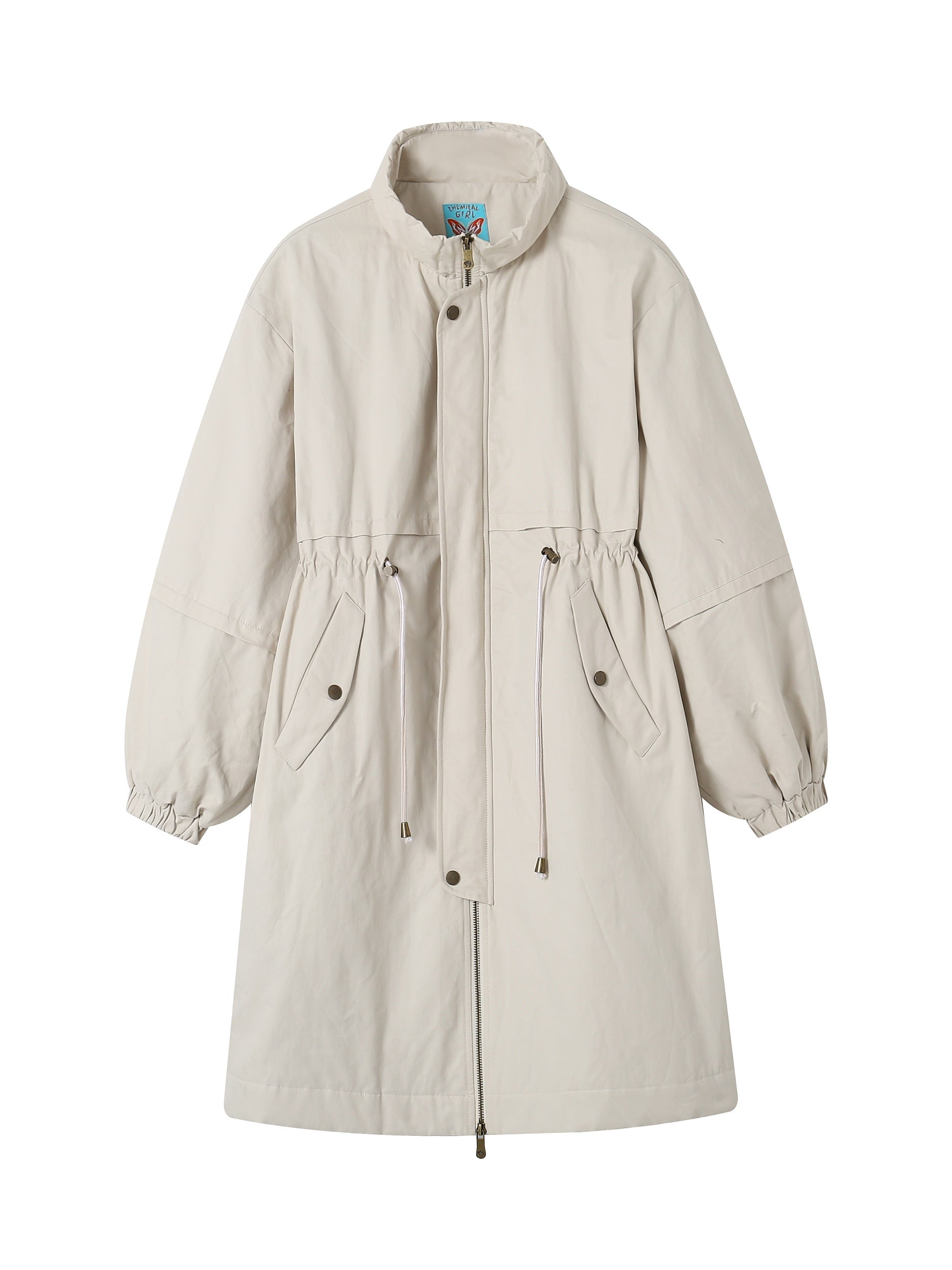 Cotton Draw String Casual Sinkey Long Coat