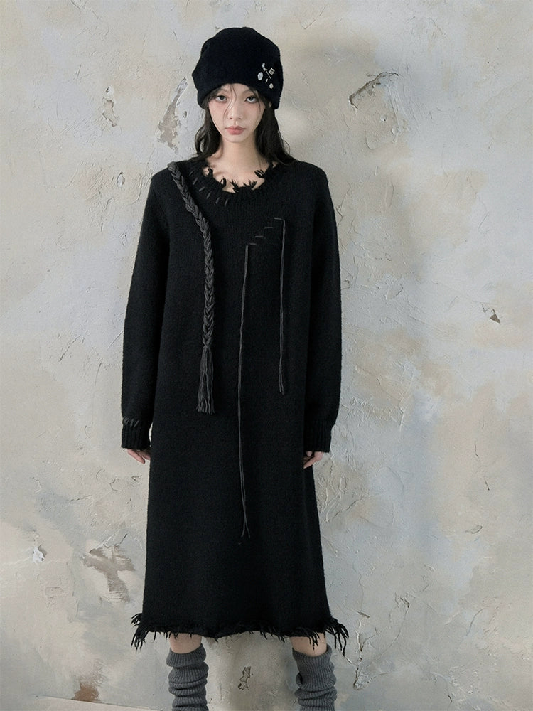 Twist Access Lose mittelgroßes Strickkleid