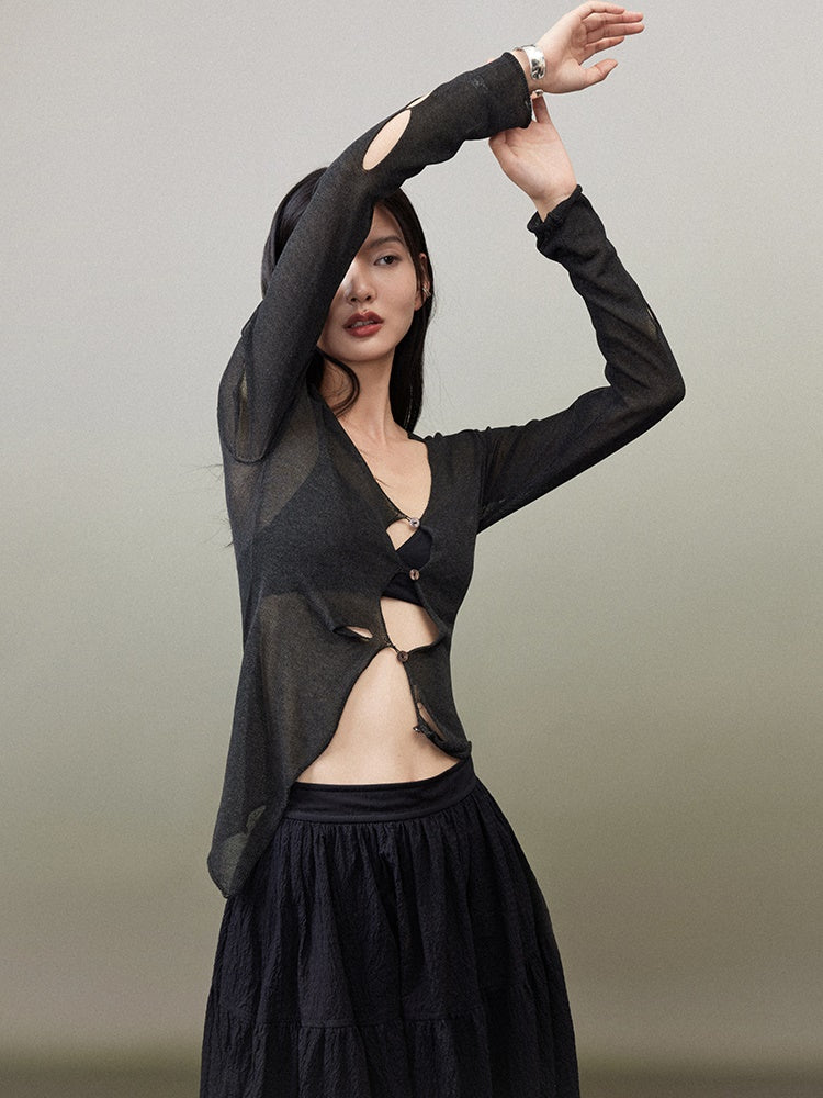 Hole Knitted Cardigan