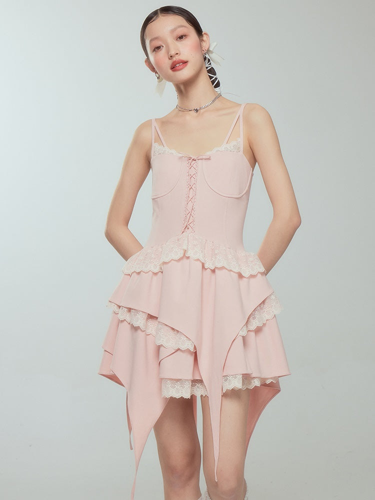 Lace Ballet Suspender Dress & Sleeve Top