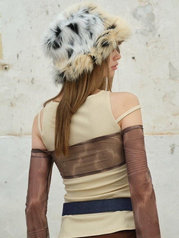 Leopard Print Fake Fur Hat