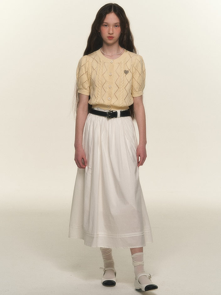 Knitwear Hollow Short Sleeve Cardigan