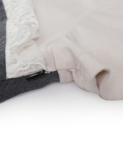 가짜 레이어 층 불규칙한 밑단 레이스 업 드레스