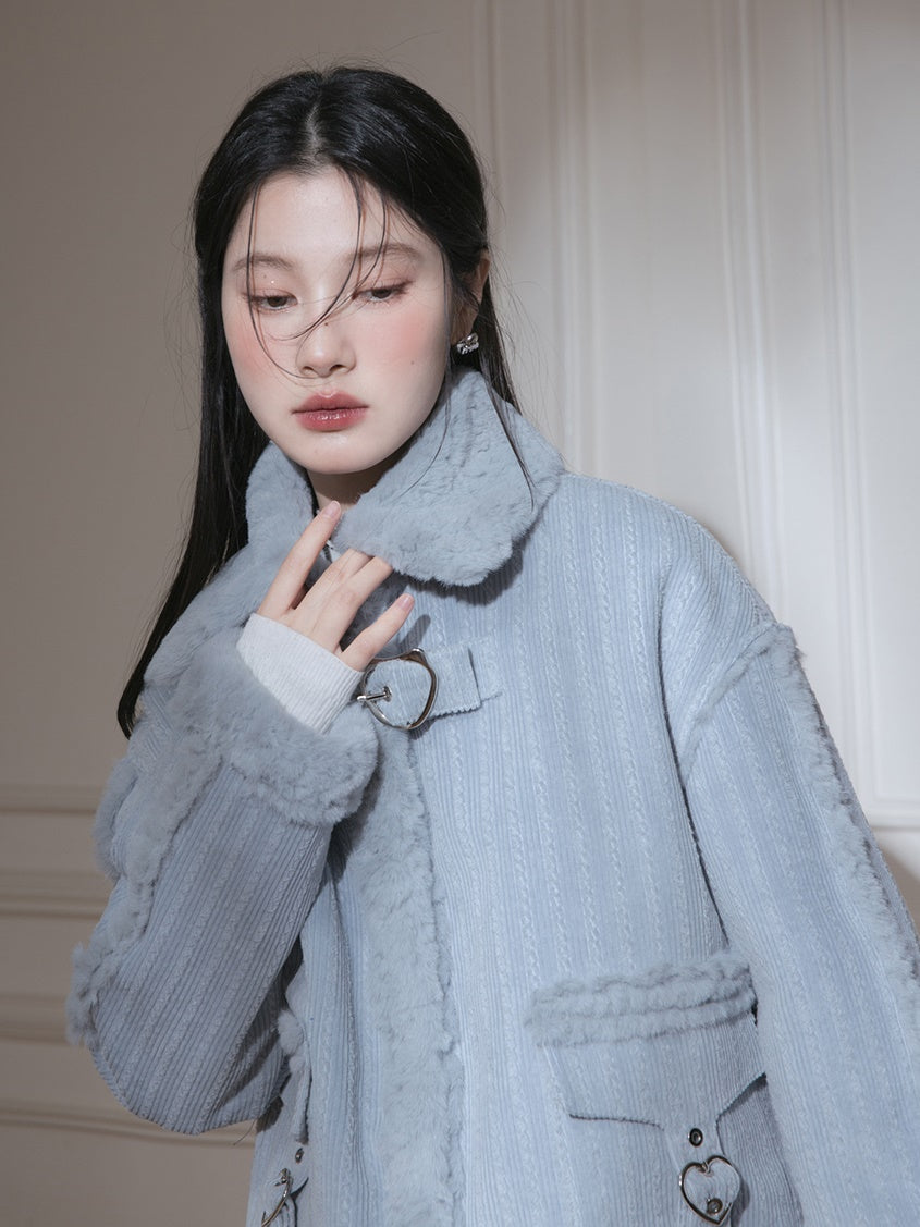 Corduroy BoA Collar Jacket & Skirt