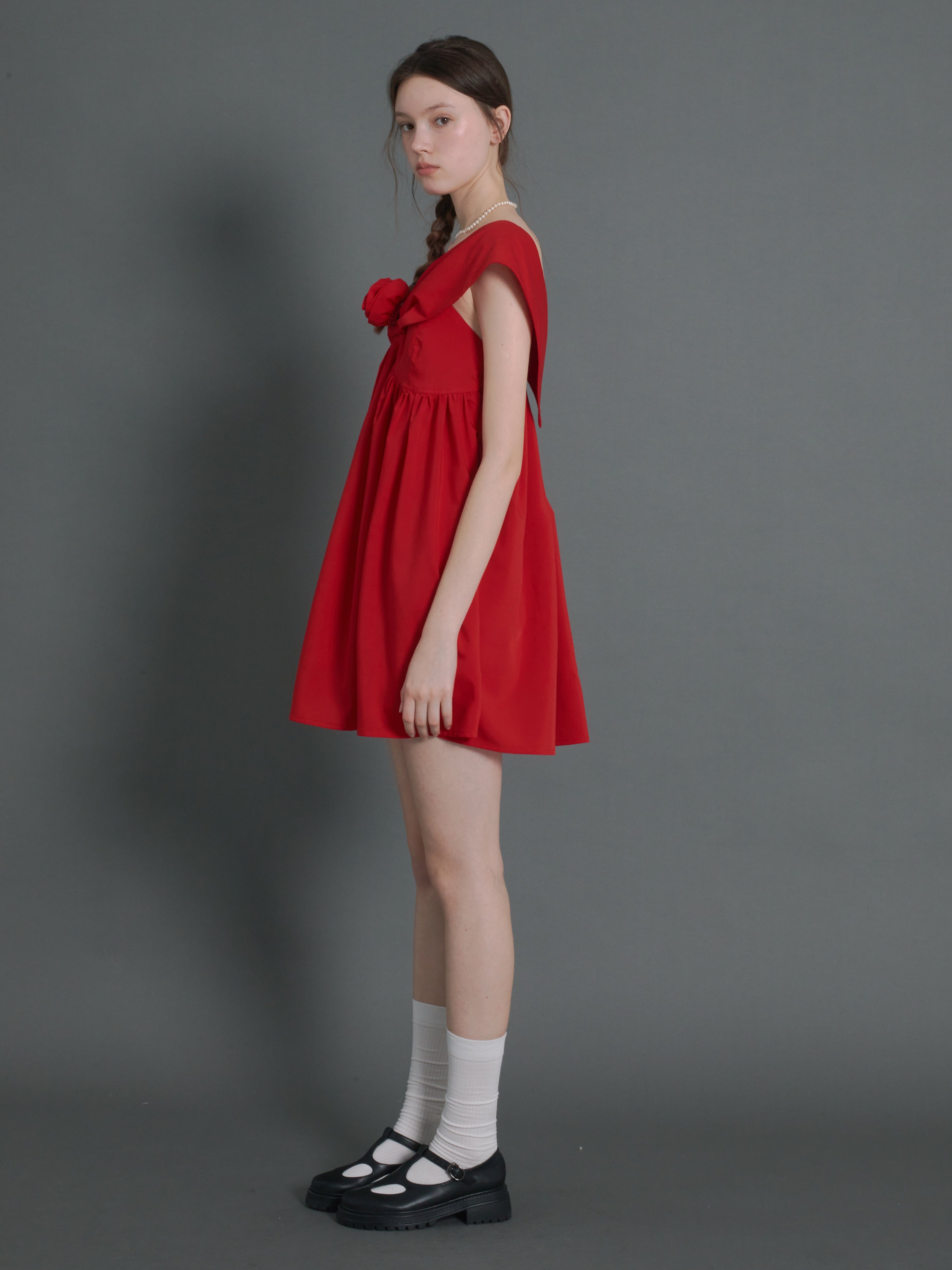 Shawl Collar 2Way Suspender Dress