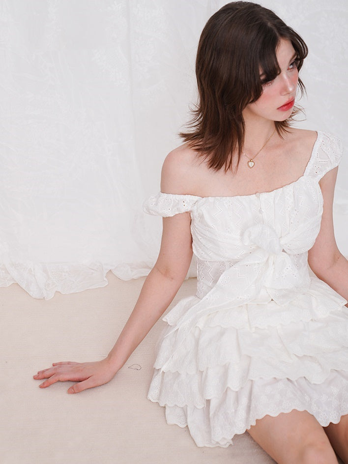 Puffy Embroidered Lace Cake Skirt Pants