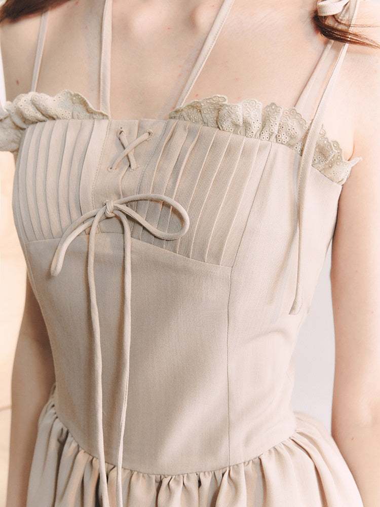 Halter Neck Strap Long One-piece