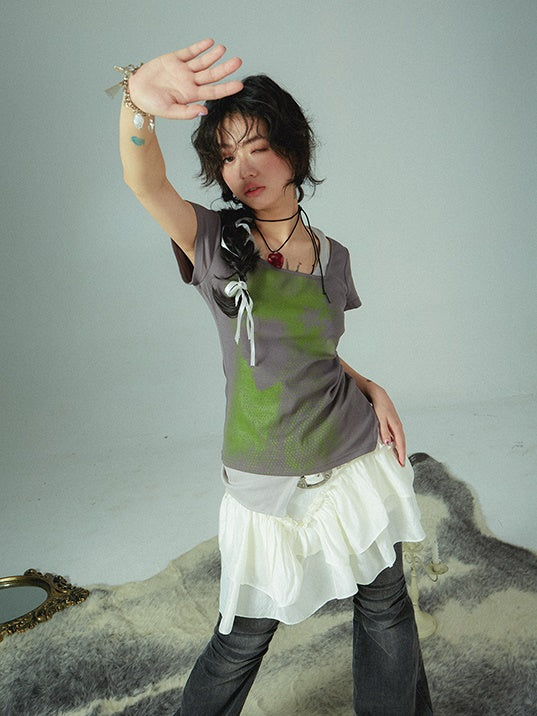 Low Waist Irregular Cake Skirt