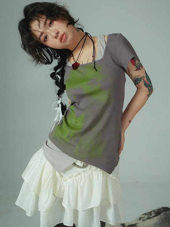 Low Waist Irregular Cake Skirt