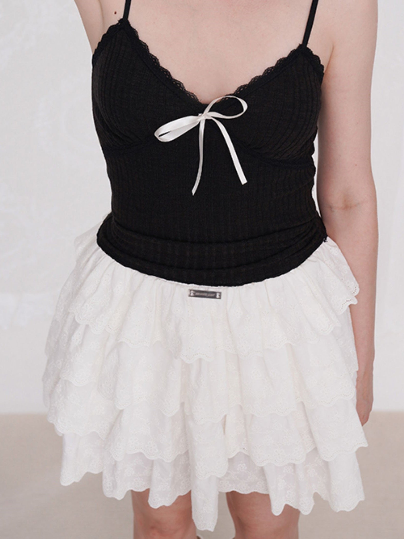 Puffy Embroidered Lace Cake Skirt Pants