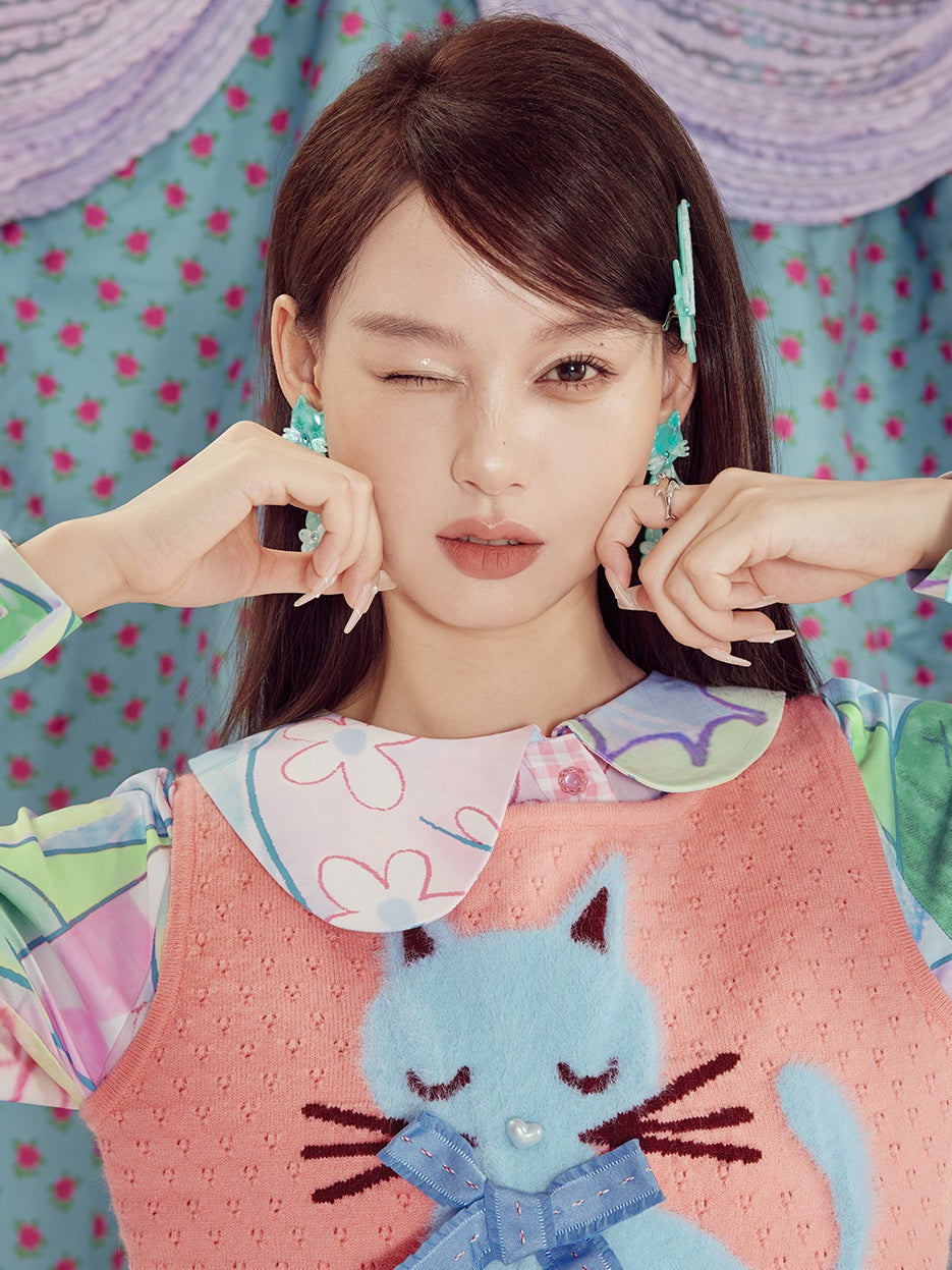 스윙 테일 귀여운 새끼 고양이 귀걸이 & 피어스 & 헤어핀