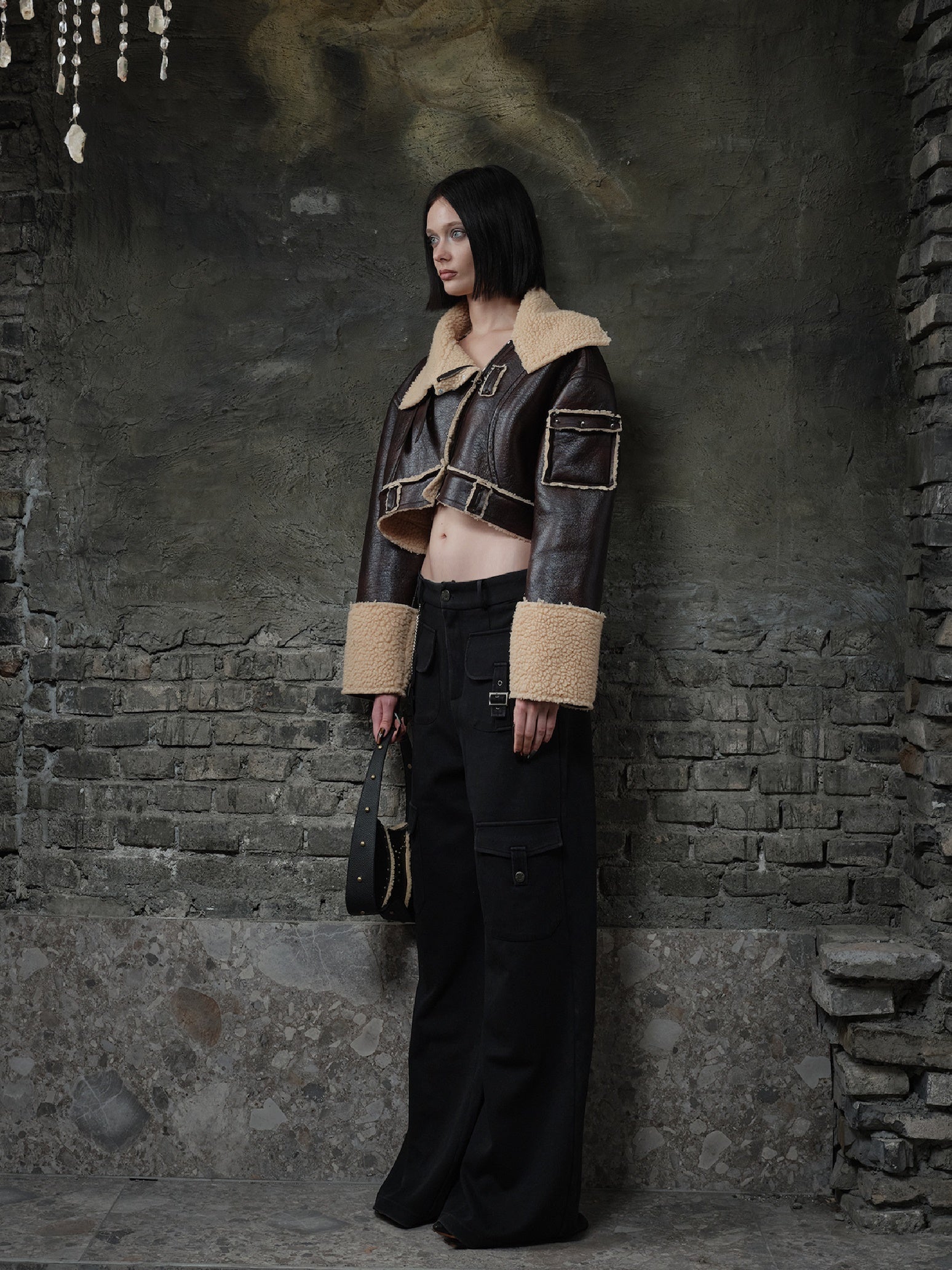 Cropped Fake Lamb Fur Jacket