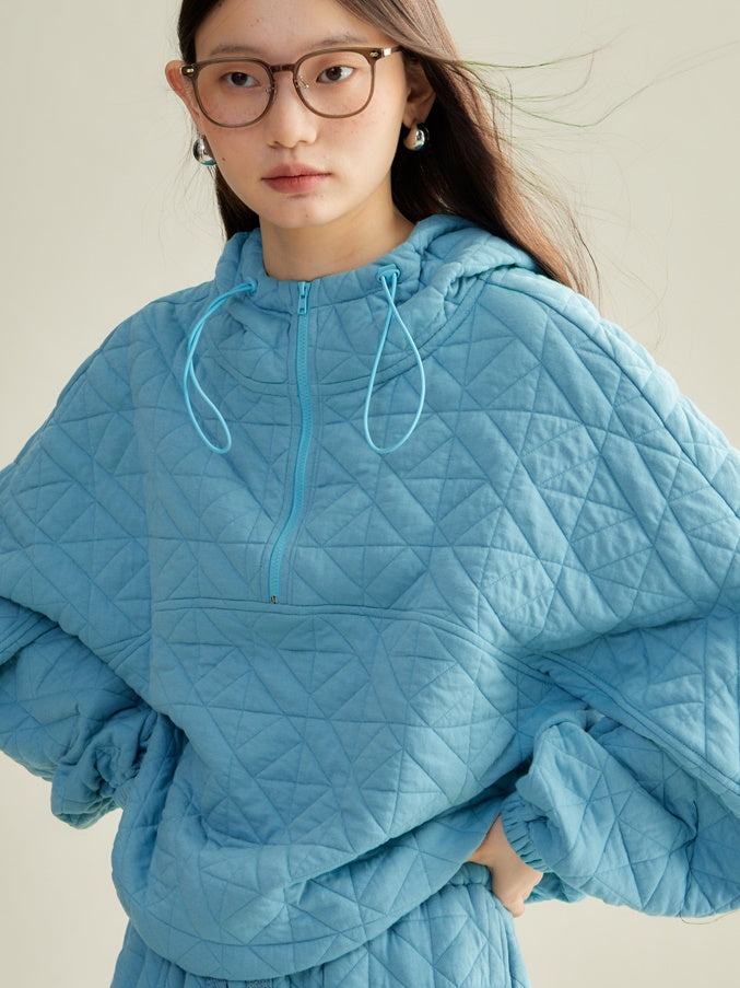 Gesteppte Textur Schweiß Hoodie Pullover & Rock