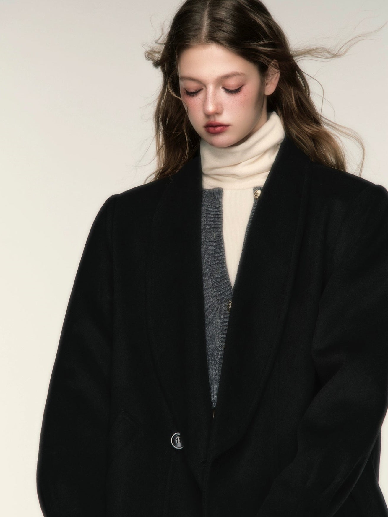 Shawl Collar Loose Short Coat