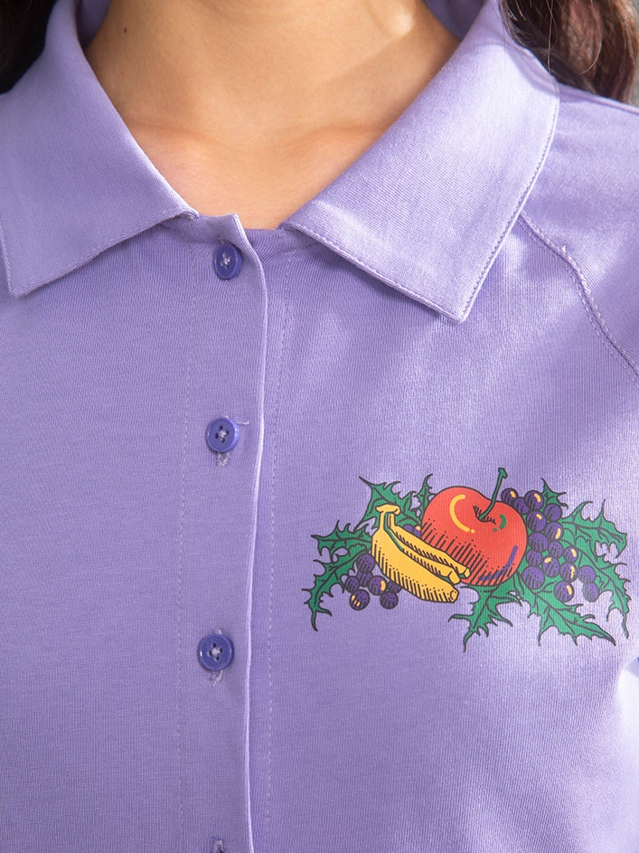 Obstdruck Raglan Ärmlingshemd Hemd