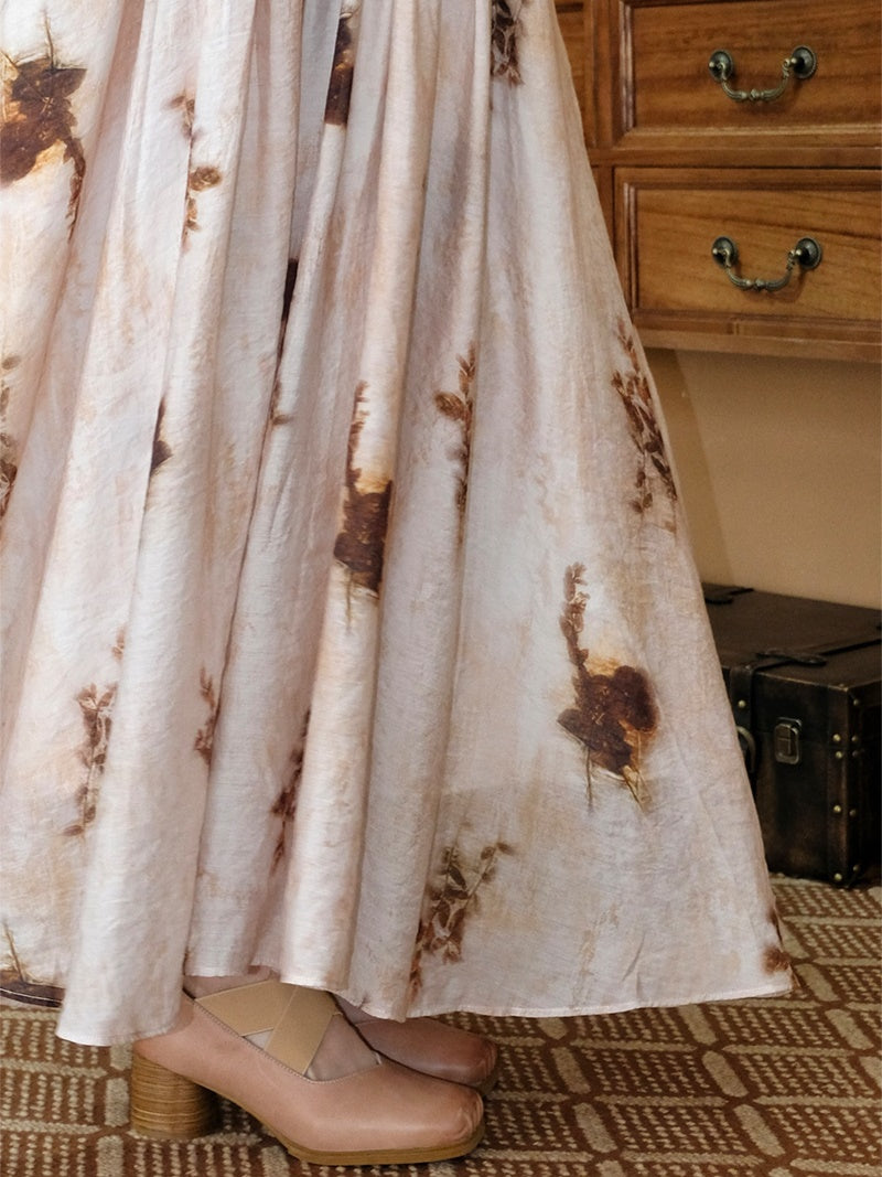 Tie-dye Style Long Gather Skirt
