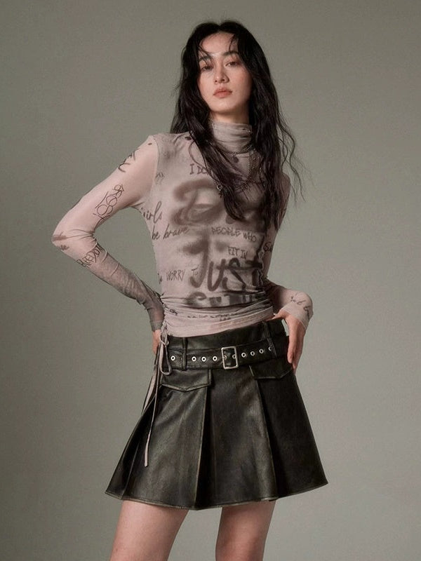 Lettre imprimée cutané vêtements haut de botting à collier